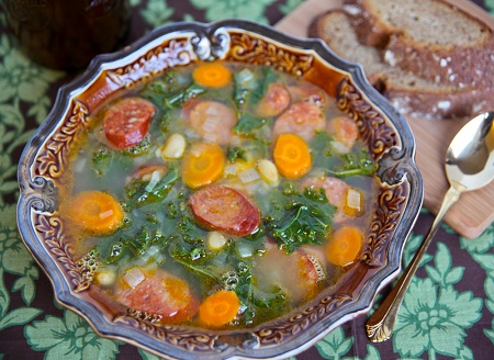 Post image for Portuguese Sausage and Kale Soup & 10 Things You Didn’t Know About Me with Kristina Vanni
