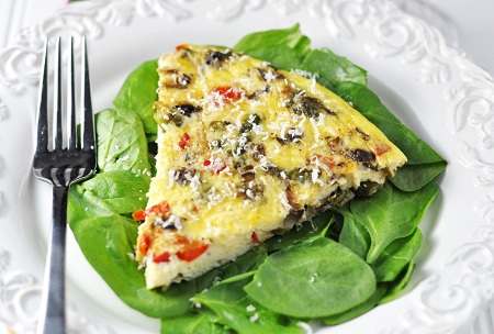 Asparagus, Mushroom & Red Pepper Frittata with Manchego Cheese | Savor ...