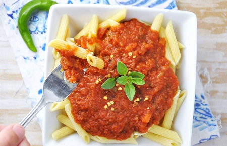 Homemade Arrabbiata Sauce Recipe with Fresh Garden Herbs