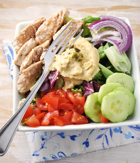 Power Chicken Hummus Bowl Recipe