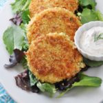 Quinoa Crusted Salmon Burgers with Sriracha Dill Cream Sauce