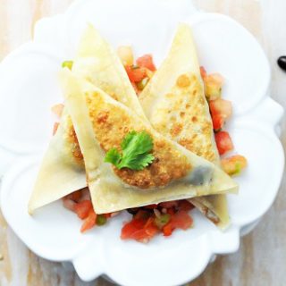 Plant-Based Black Bean Quinoa Wonton Ravioli Recipe