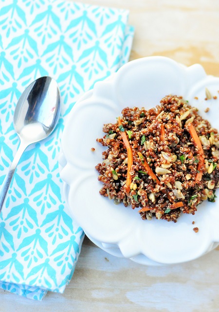 Garlicky Turmeric Red Quinoa Salad Recipe