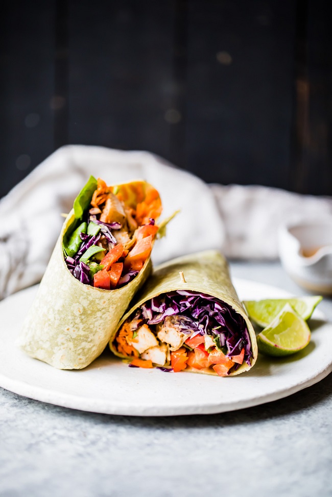 Crunchy Rainbow Thai Peanut Wrap