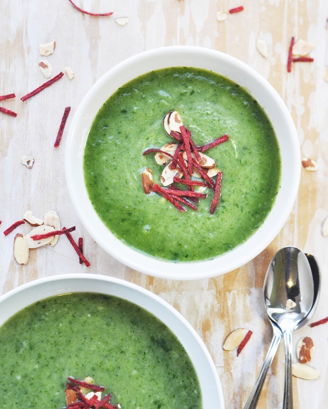 A Vegan Baby Kale and Spinach Potato Soup Recipe that will warm your soul and provide lots of nutrition.