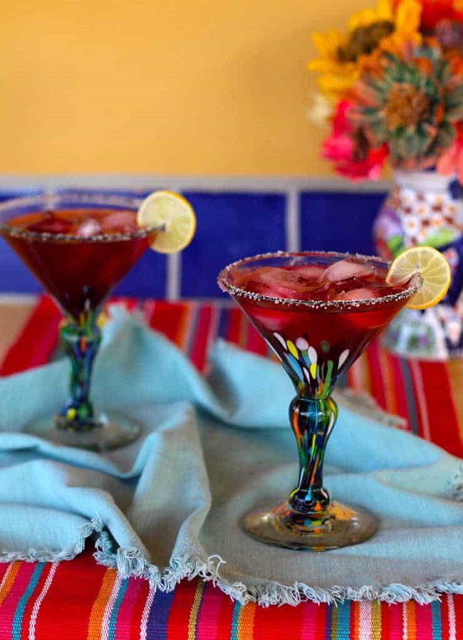 National Margarita Day 2019 is celebrated with these recipes including this Hibiscus Margarita.
