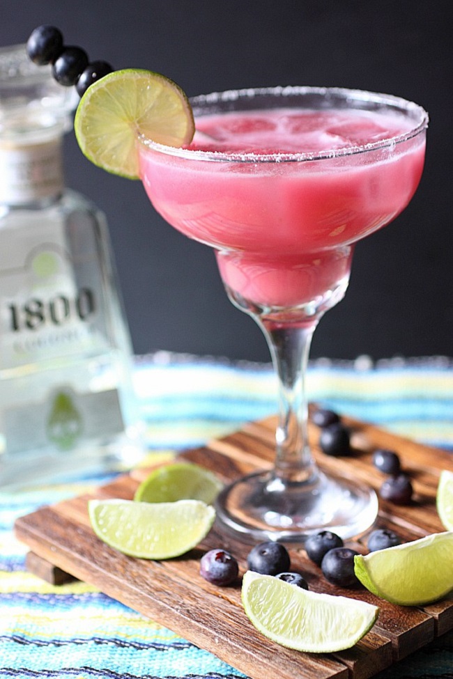 National Margarita Day 2019 is celebrated with these recipes including this blueberry coconut Margarita.