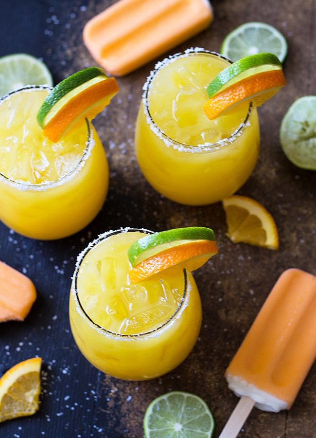 Creamsicle Margaritas for National Margarita day are a throw back to a childhood flavor we all loved.