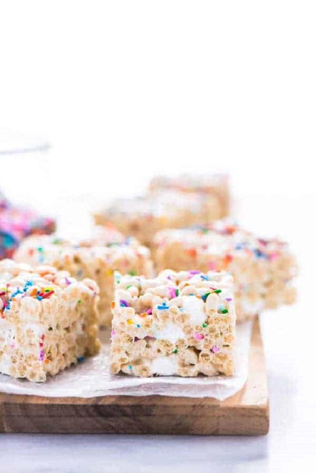 Cake Batter Rice Krispies Treat