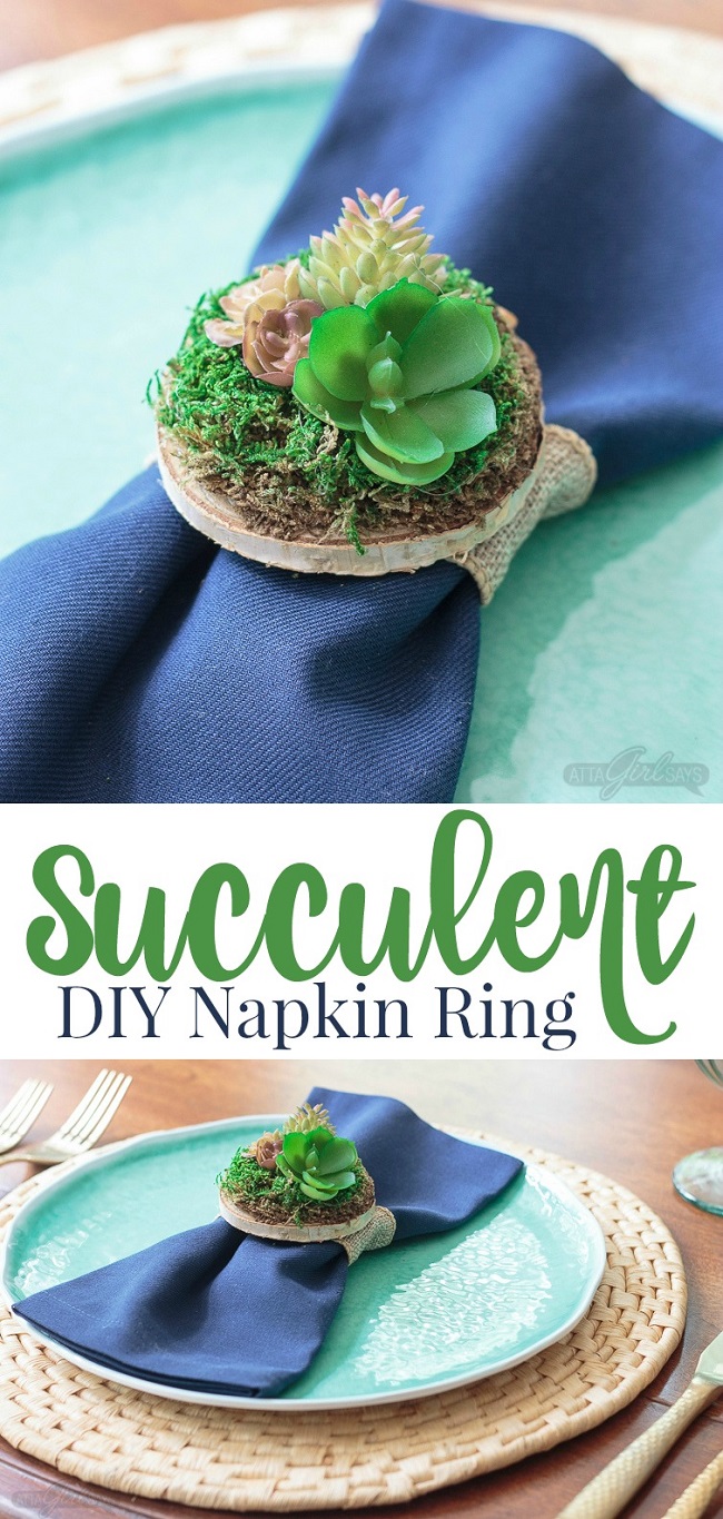 DIY Succulent Napkin Ring