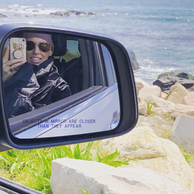 Looking out window of car after 100 days post stem cell transplant