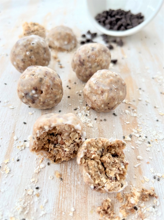 Photo of No Bake Iced Chai Spice Latte Protein Donut Holes