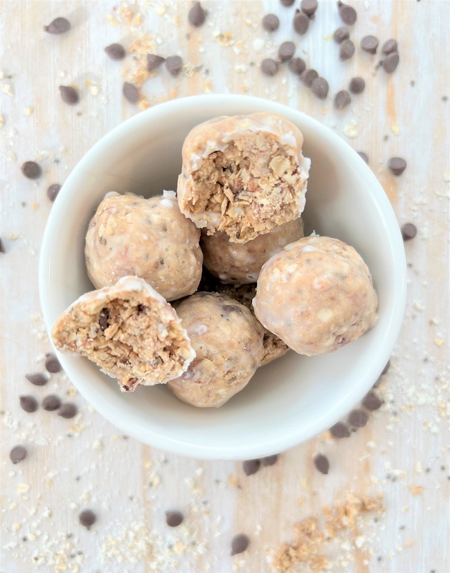 Photo of No Bake Iced Chai Spice Latte Protein Donut Holes